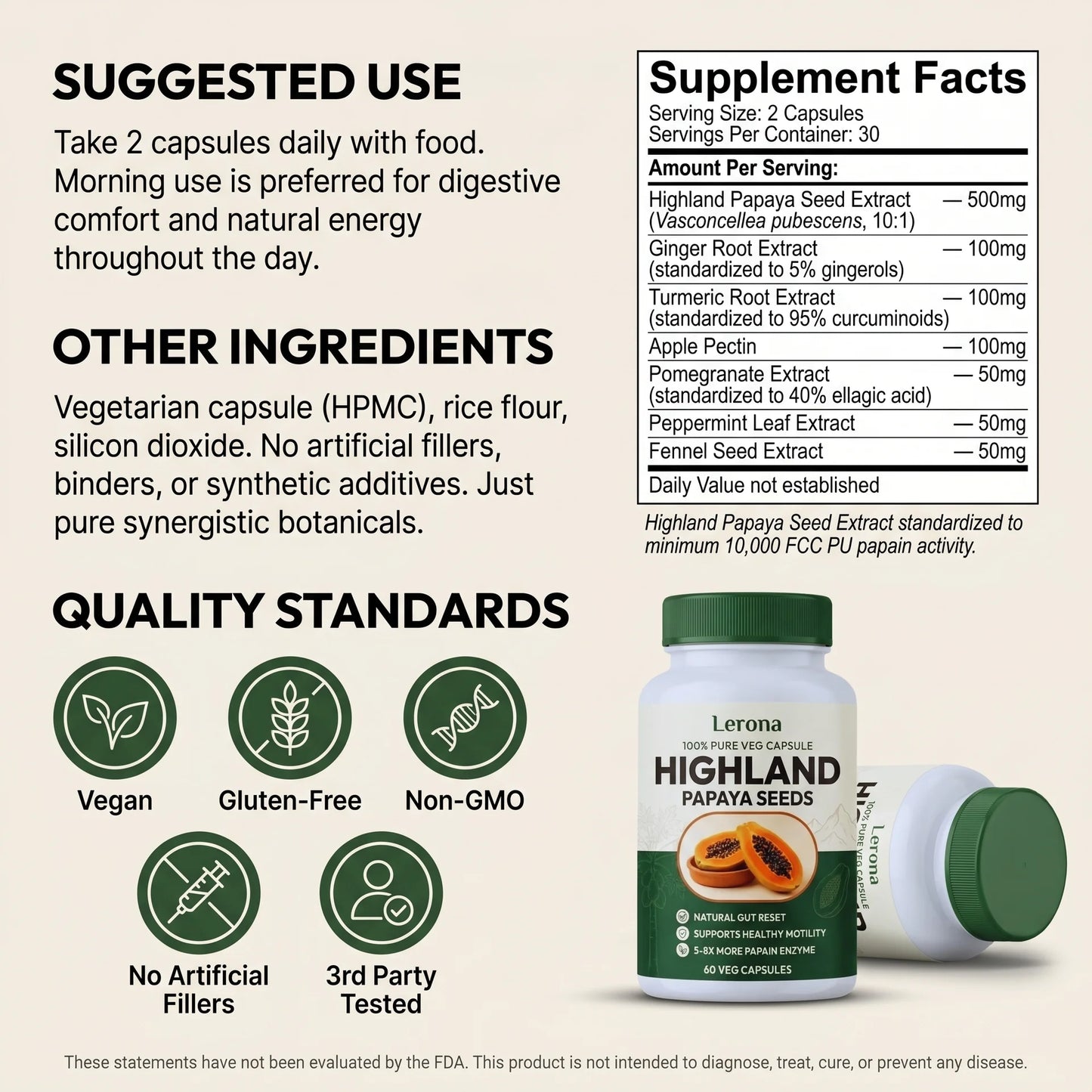 Highland Papaya Seeds Capsules